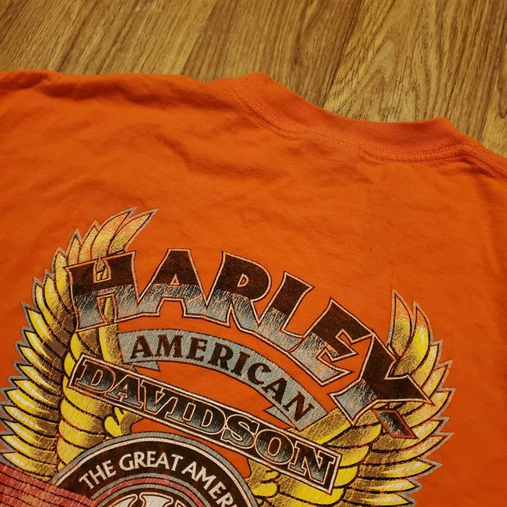 Vtg Harley-Davidson Shirt Men XL Orange American Legend Cozumel Mexico Yazbek